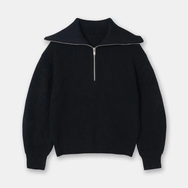Half zip knit sweater
