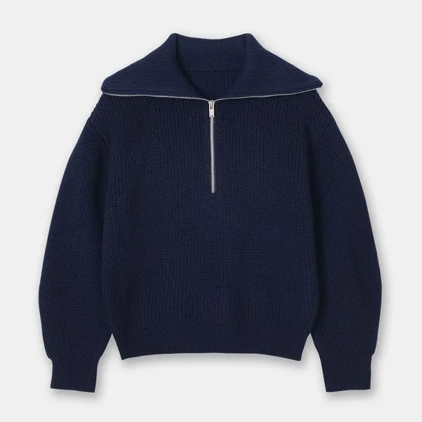 Half zip knit sweater