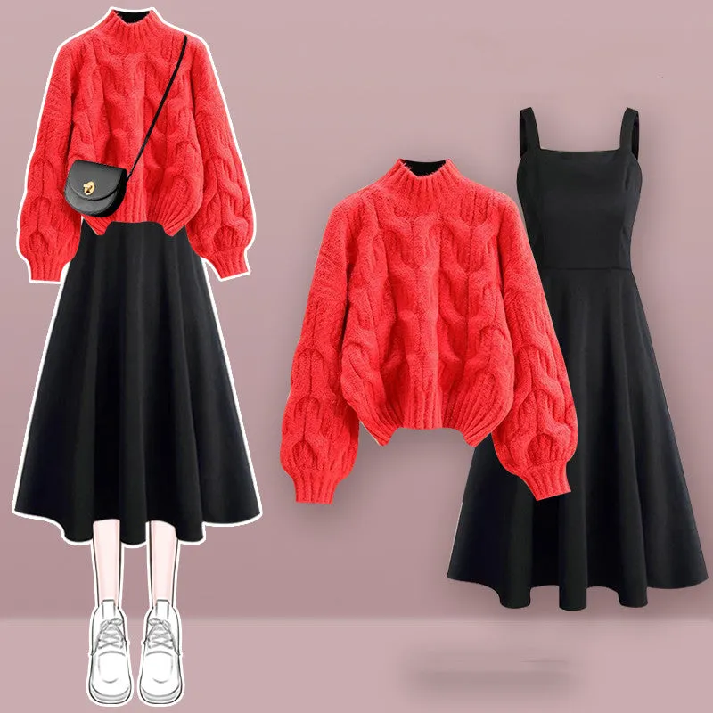 Harajuku sweater   suspender skirt 2-piece set  UB96055
