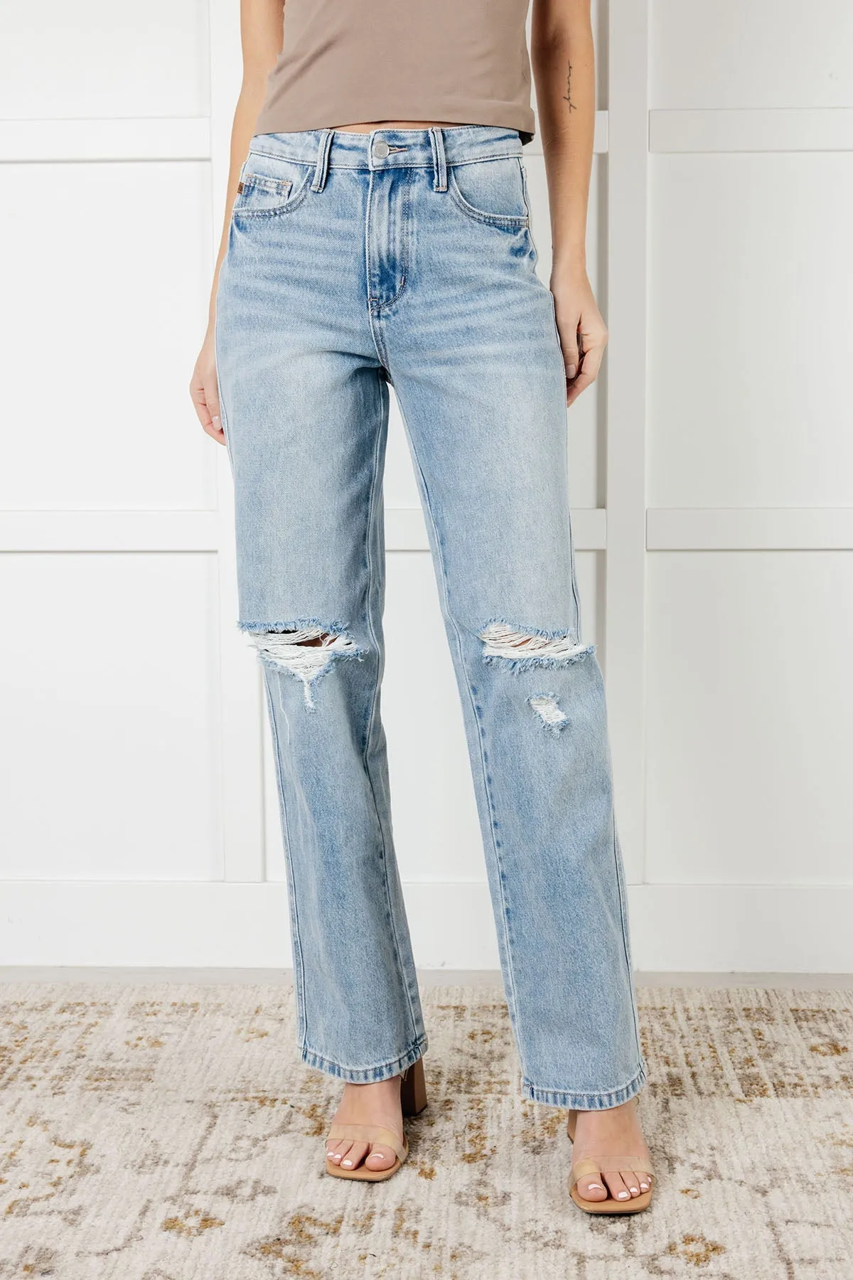 Hazel Blues® |  Patricia High Rise Rigid Magic 90's Straight Jeans