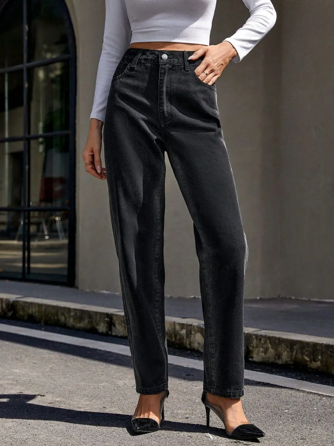 Hazel Blues® |  Straight Leg Jeans with Pockets