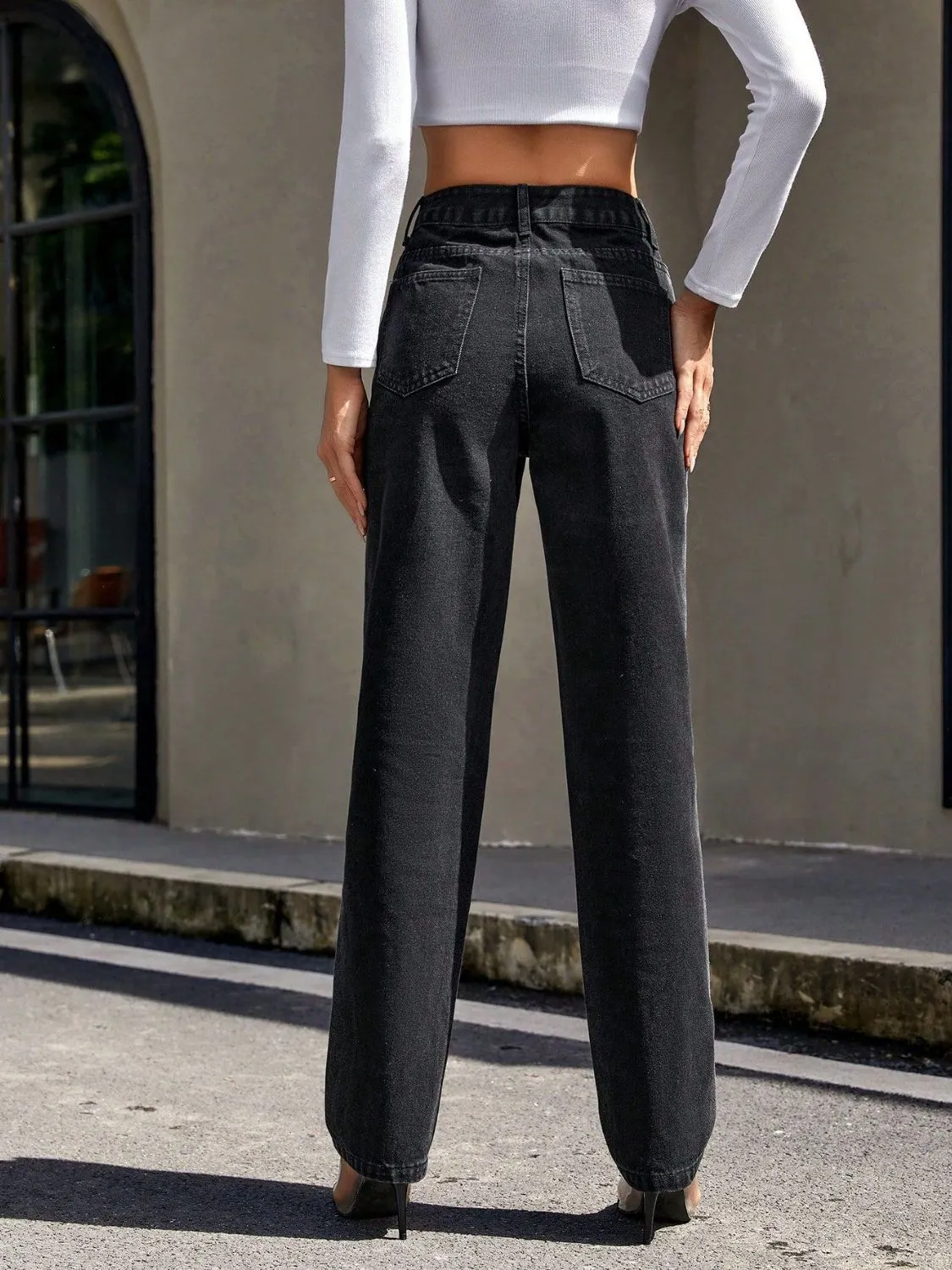 Hazel Blues® |  Straight Leg Jeans with Pockets