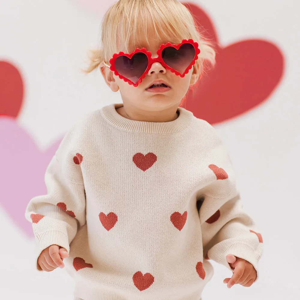 Heart Knit Sweater | Natural