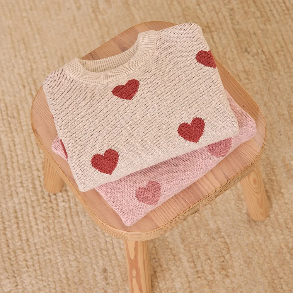 Heart Knit Sweater | Natural