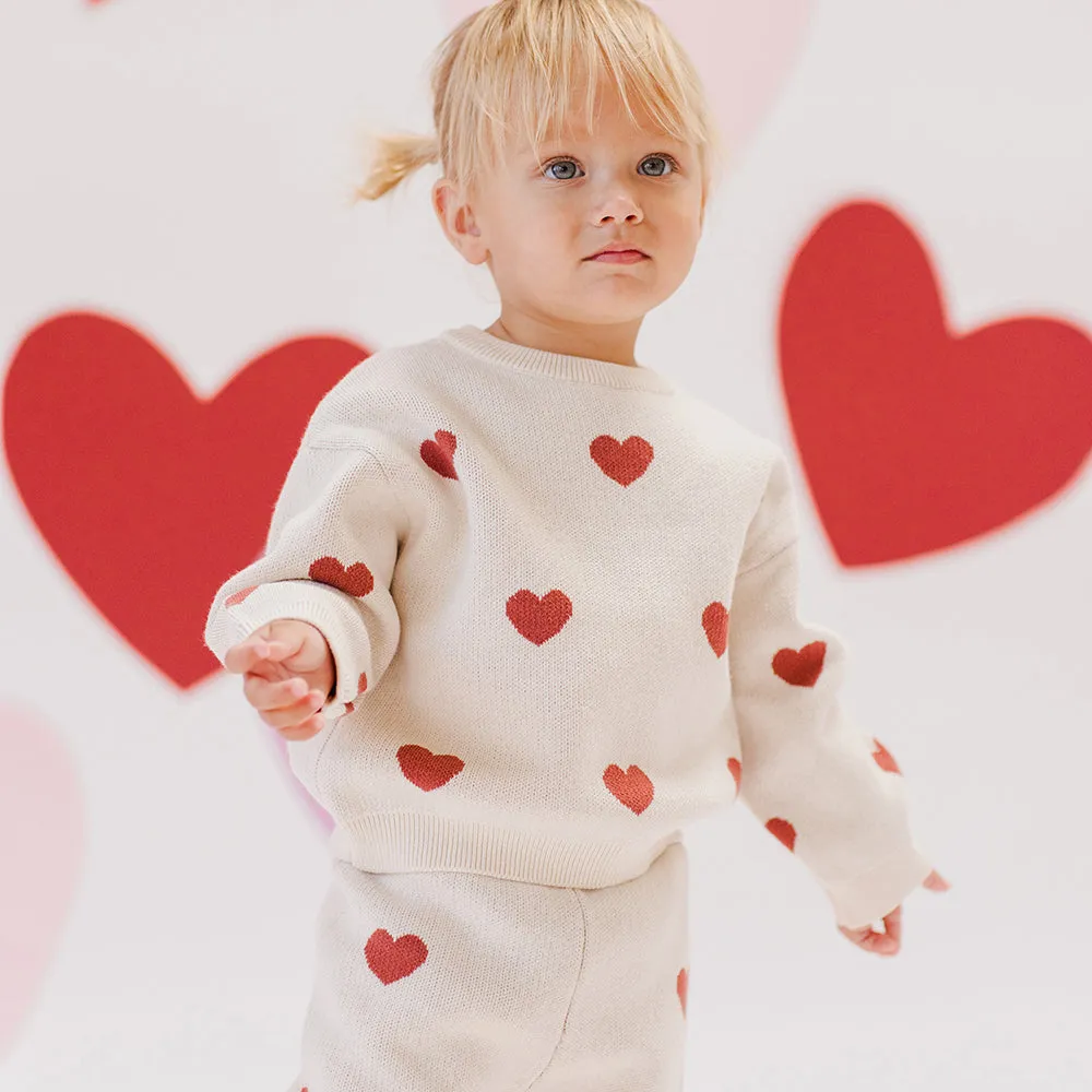 Heart Knit Sweater | Natural
