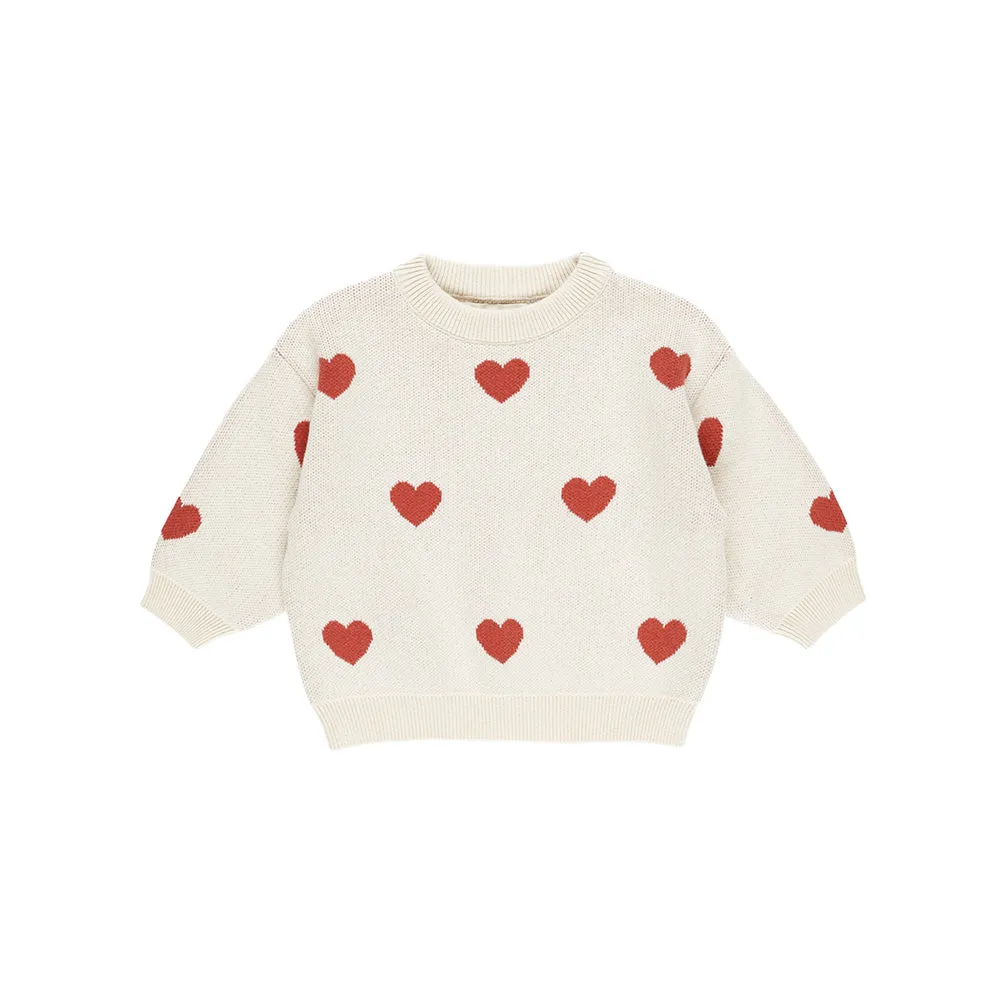 Heart Knit Sweater | Natural