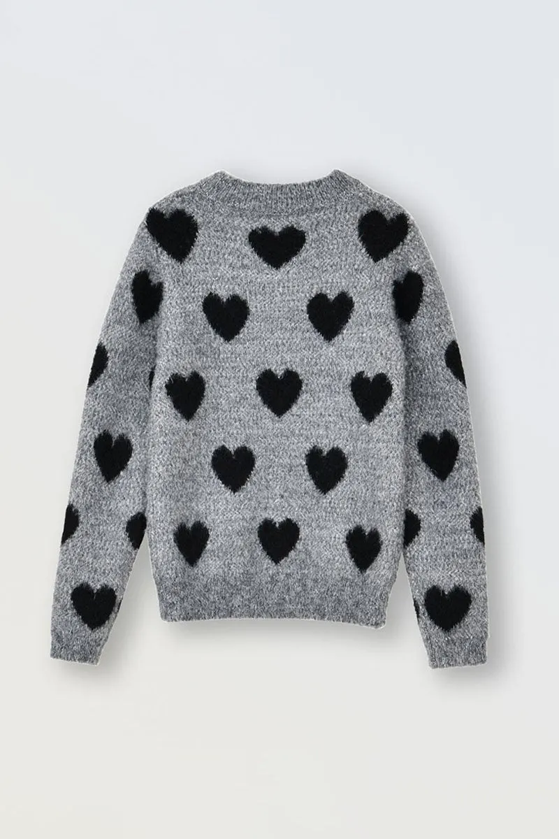 HEART PATTERN SWEATER
