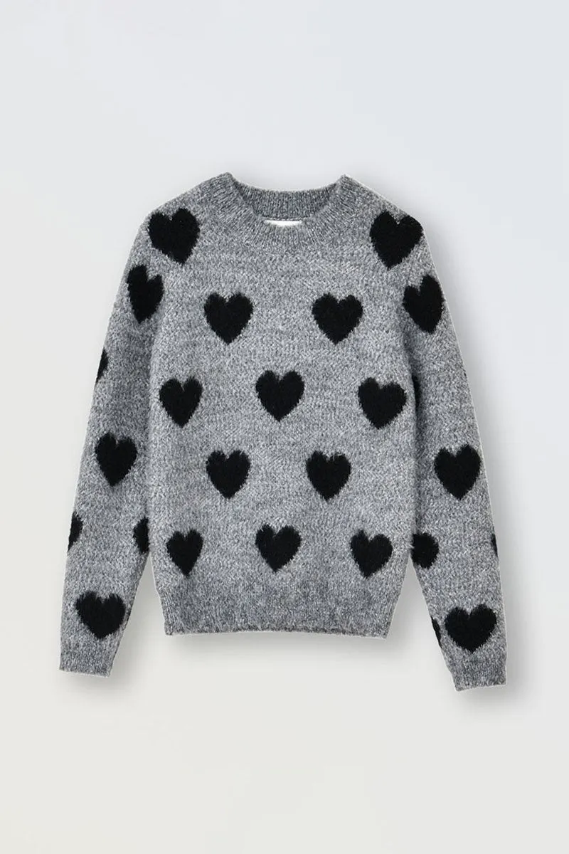HEART PATTERN SWEATER