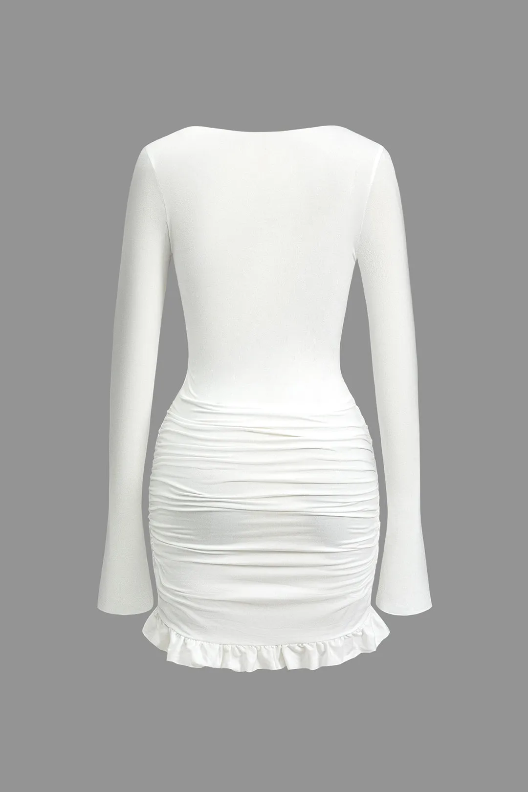 Heidi - Solid Ruffle Ruched Twist Design Woman's Dress