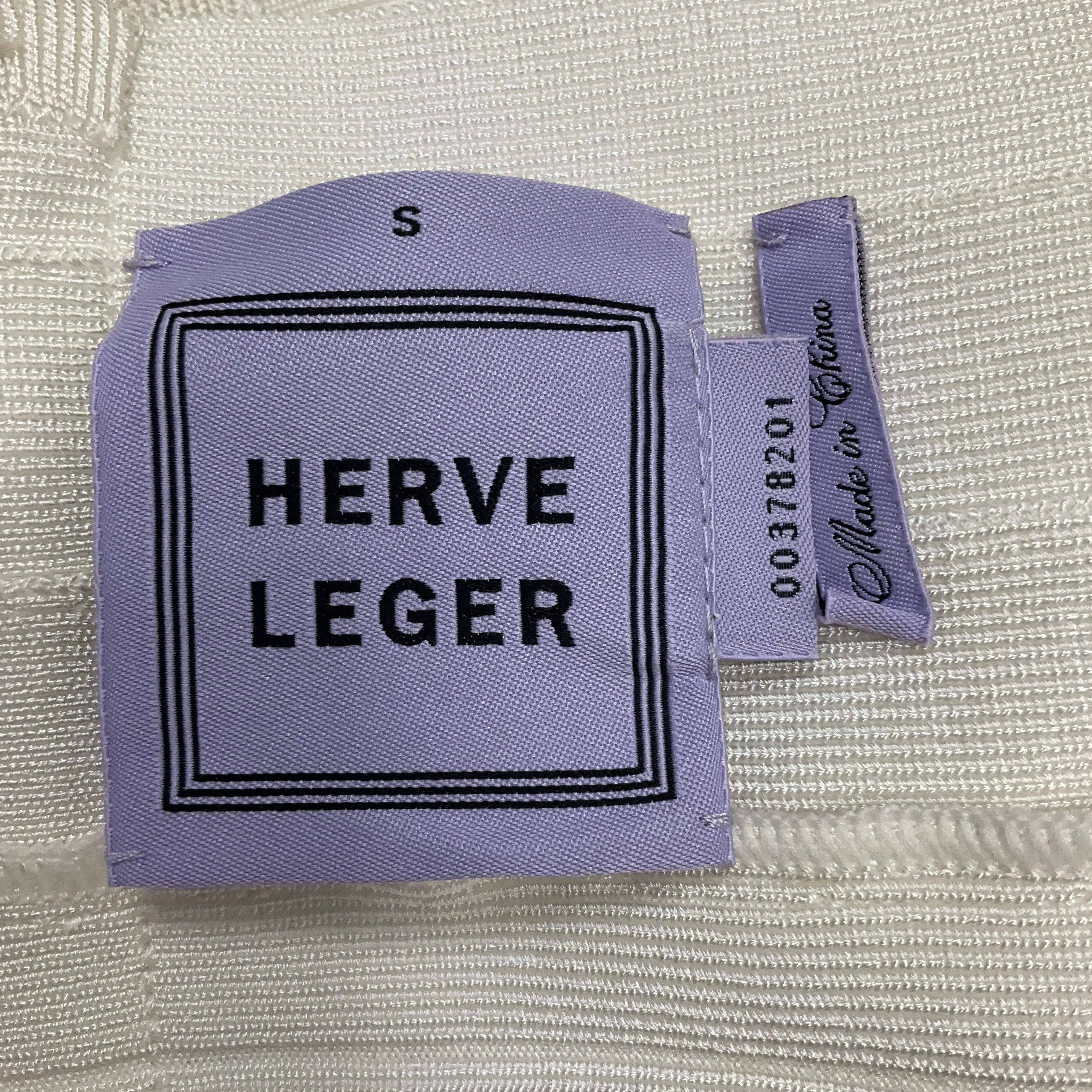 Herve Leger Alabaster Carmen Studded Bandage Dress