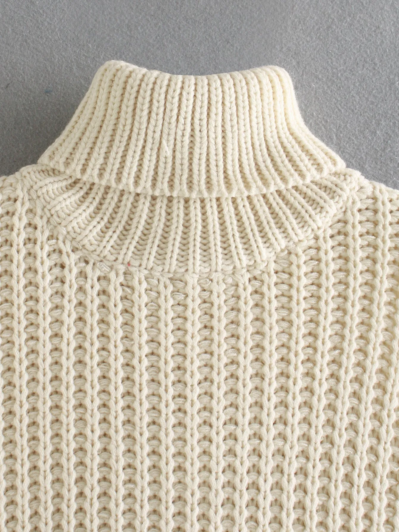 High Heap Collar Knit Vest Sweaters Black