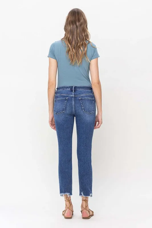 High Rise Crop Slim Straight Jeans from Vervet