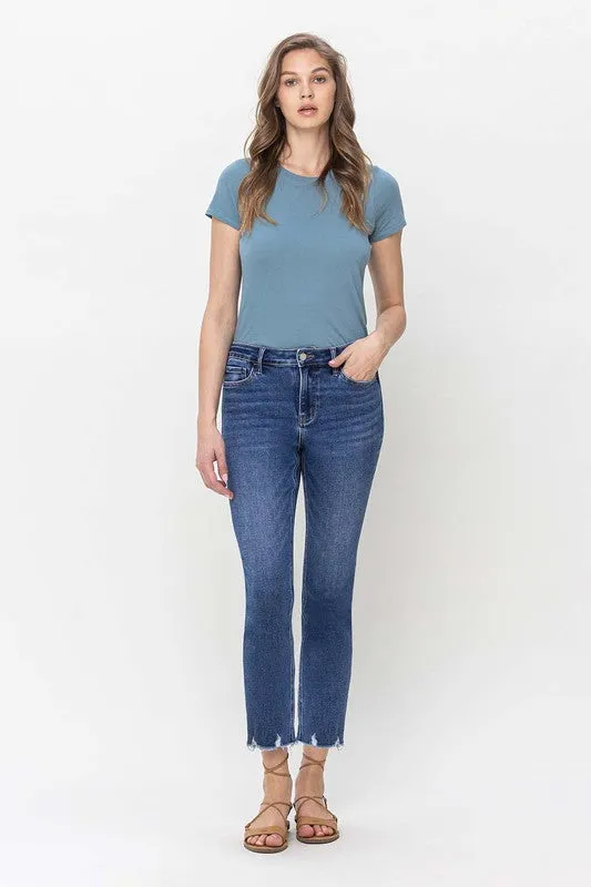 High Rise Crop Slim Straight Jeans from Vervet