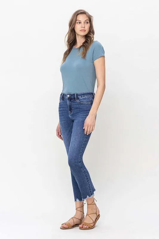 High Rise Crop Slim Straight Jeans from Vervet
