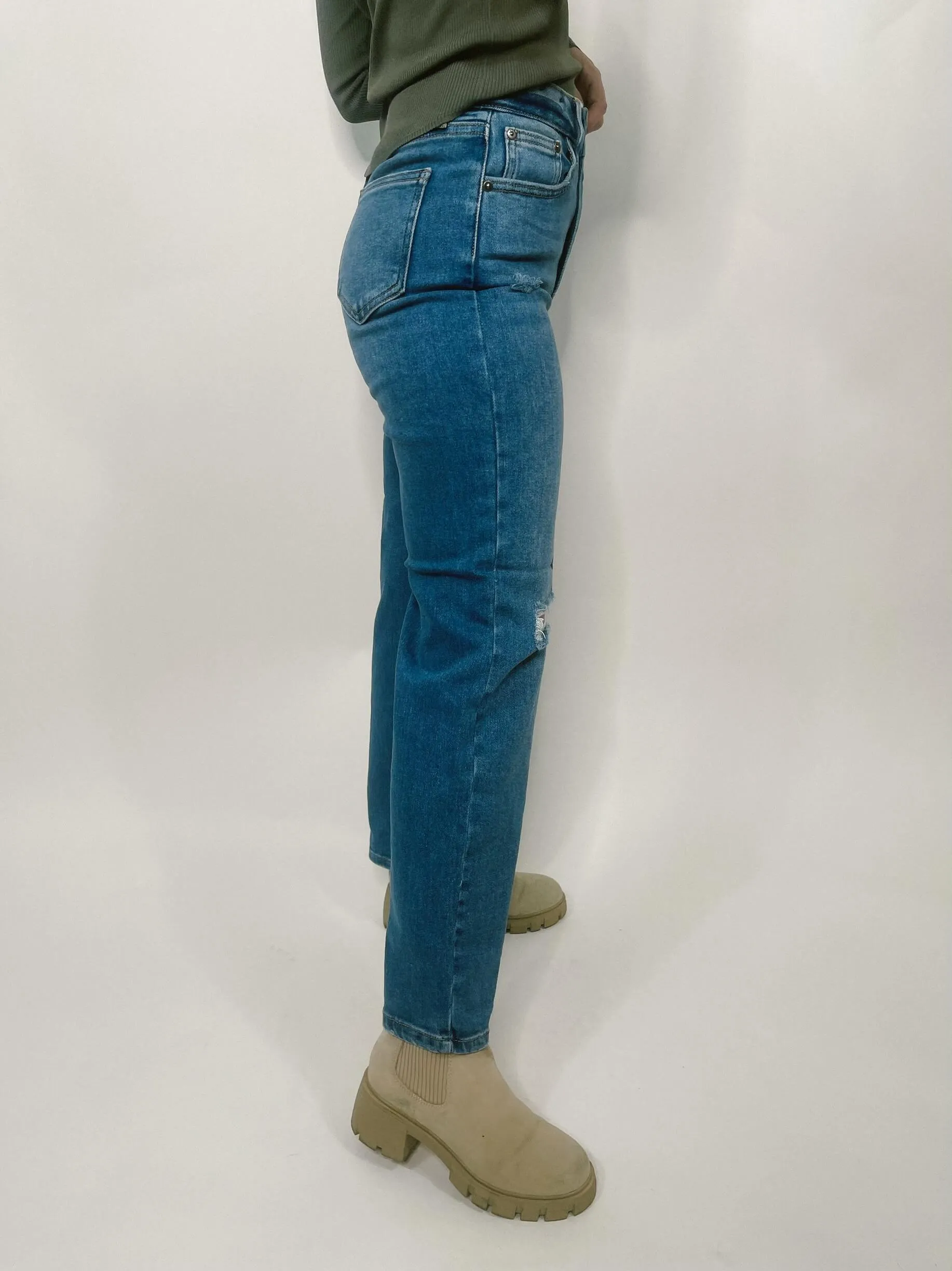 High Rise Cropped Straight Jean - Final Sale