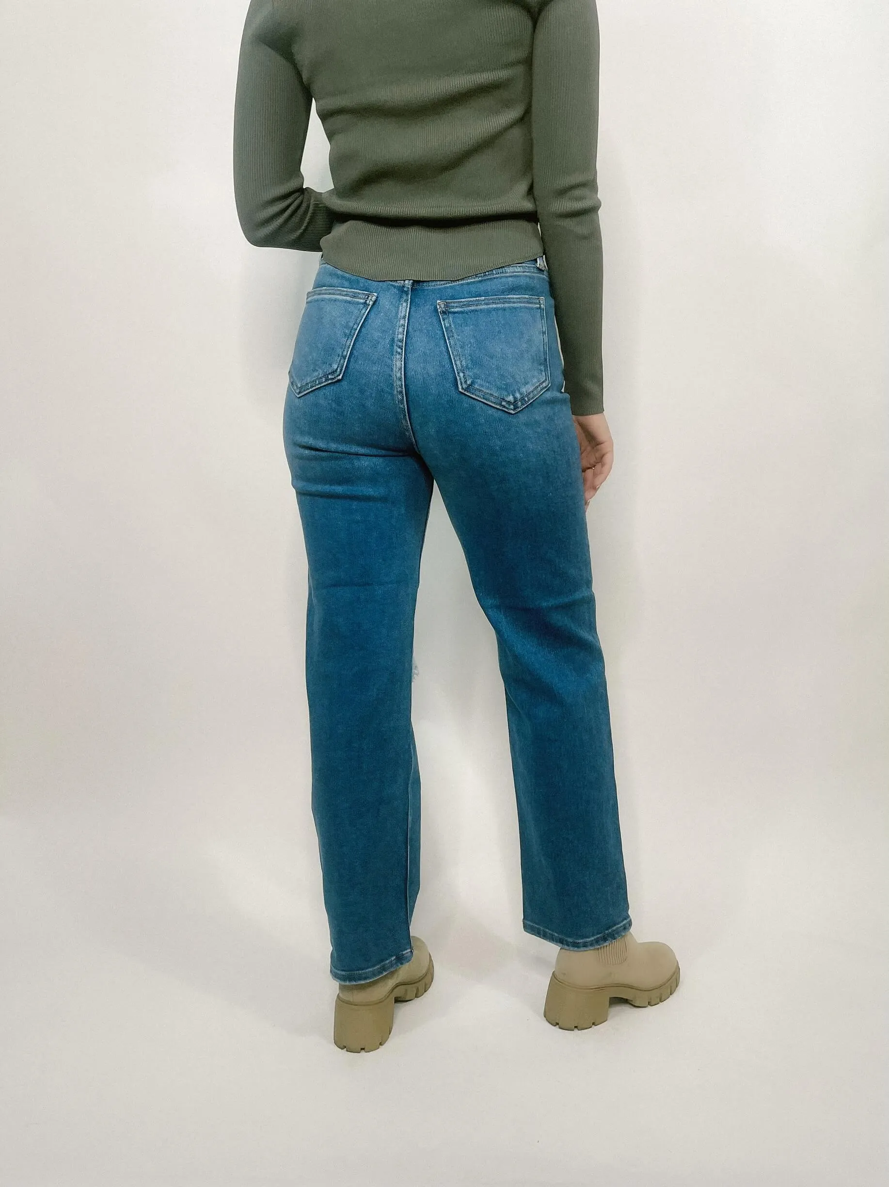 High Rise Cropped Straight Jean - Final Sale