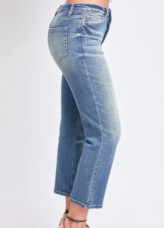 HIGH RISE VINTAGE STRETCH STRAIGHT LEG CROP JEANS