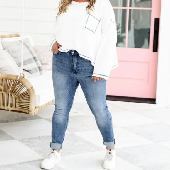 High waist skinny jeans