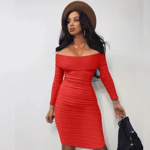 hip hugging mid length plus size dress