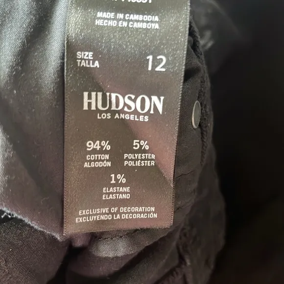 Hudson black jeans straight leg style, NWT, size 12