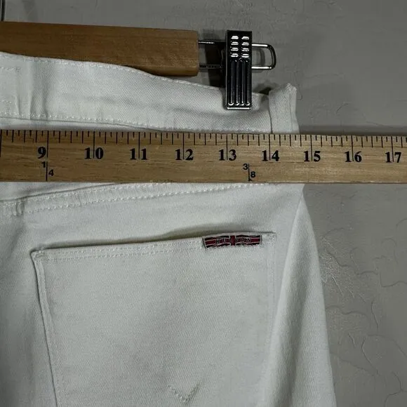 Hudson Women's Jeans White Cotton Elastane Nico Mid Rise Ankle Skinny Size 28