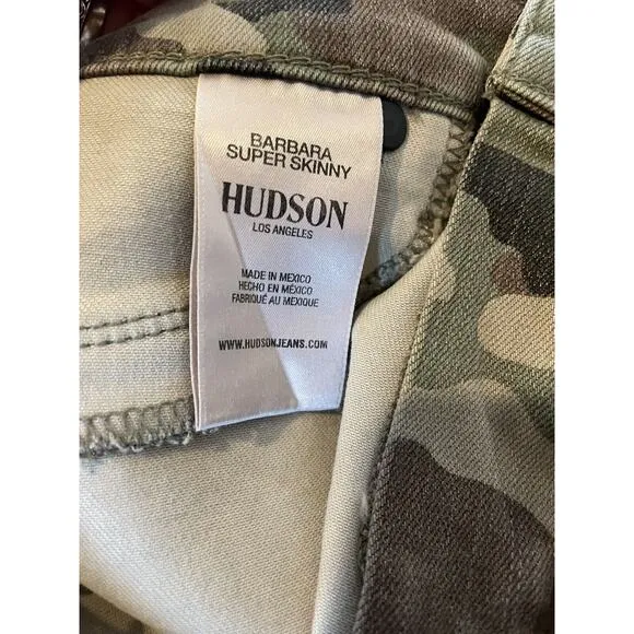 Hudson Women's Size 26 Jeans Barbara Super Skinny Camo Pants
