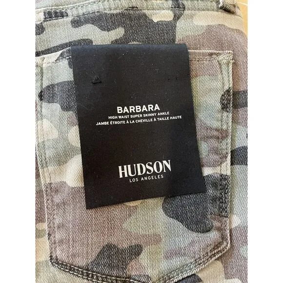 Hudson Women's Size 26 Jeans Barbara Super Skinny Camo Pants
