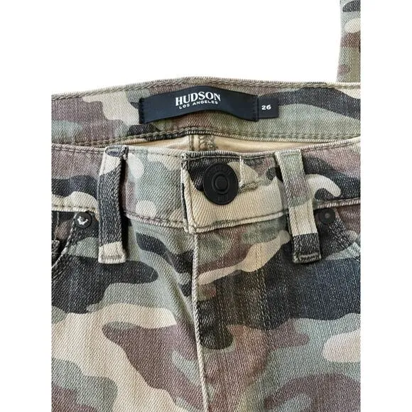 Hudson Women's Size 26 Jeans Barbara Super Skinny Camo Pants