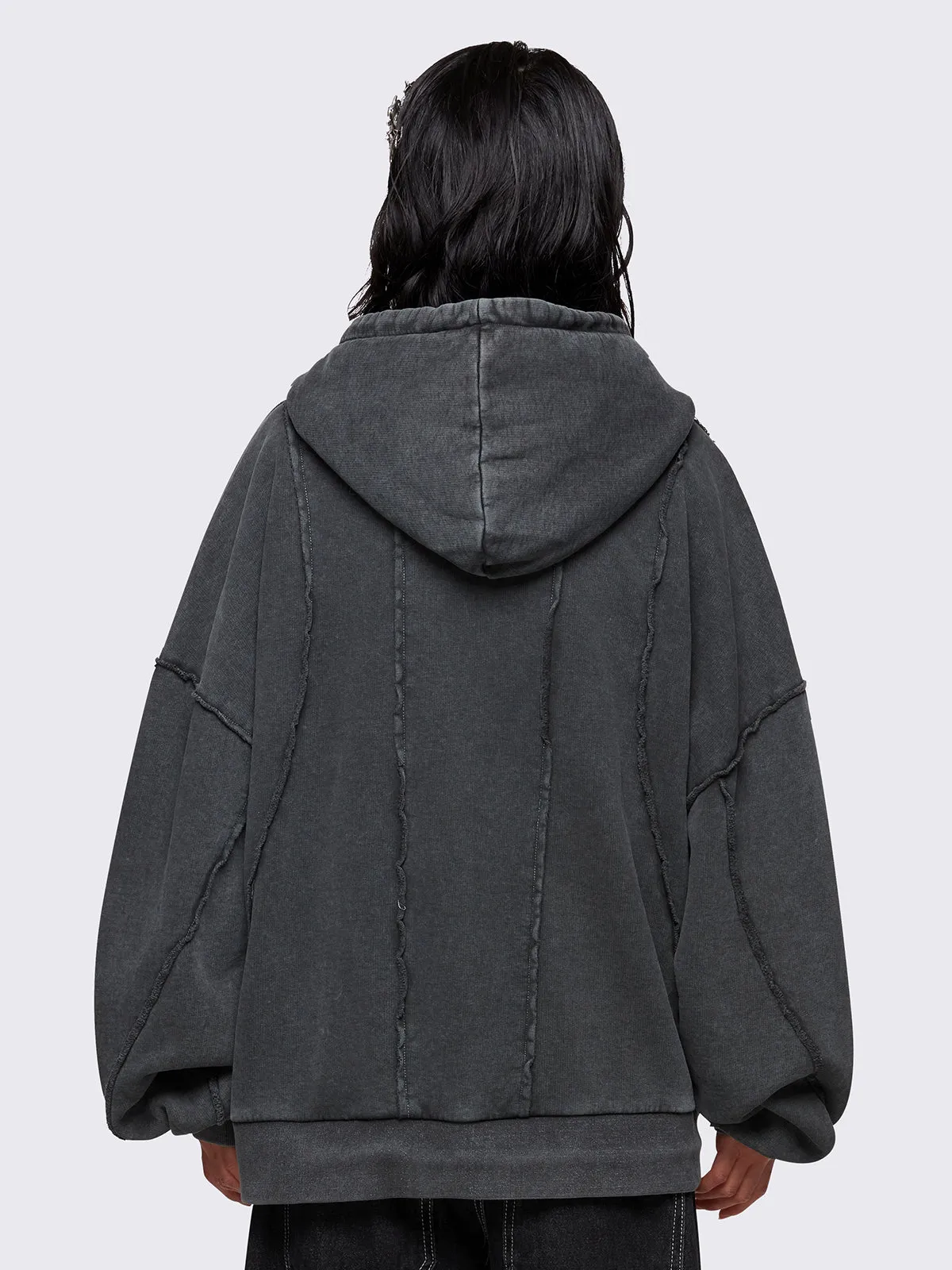 Iron Washed Zip Up Hoodie