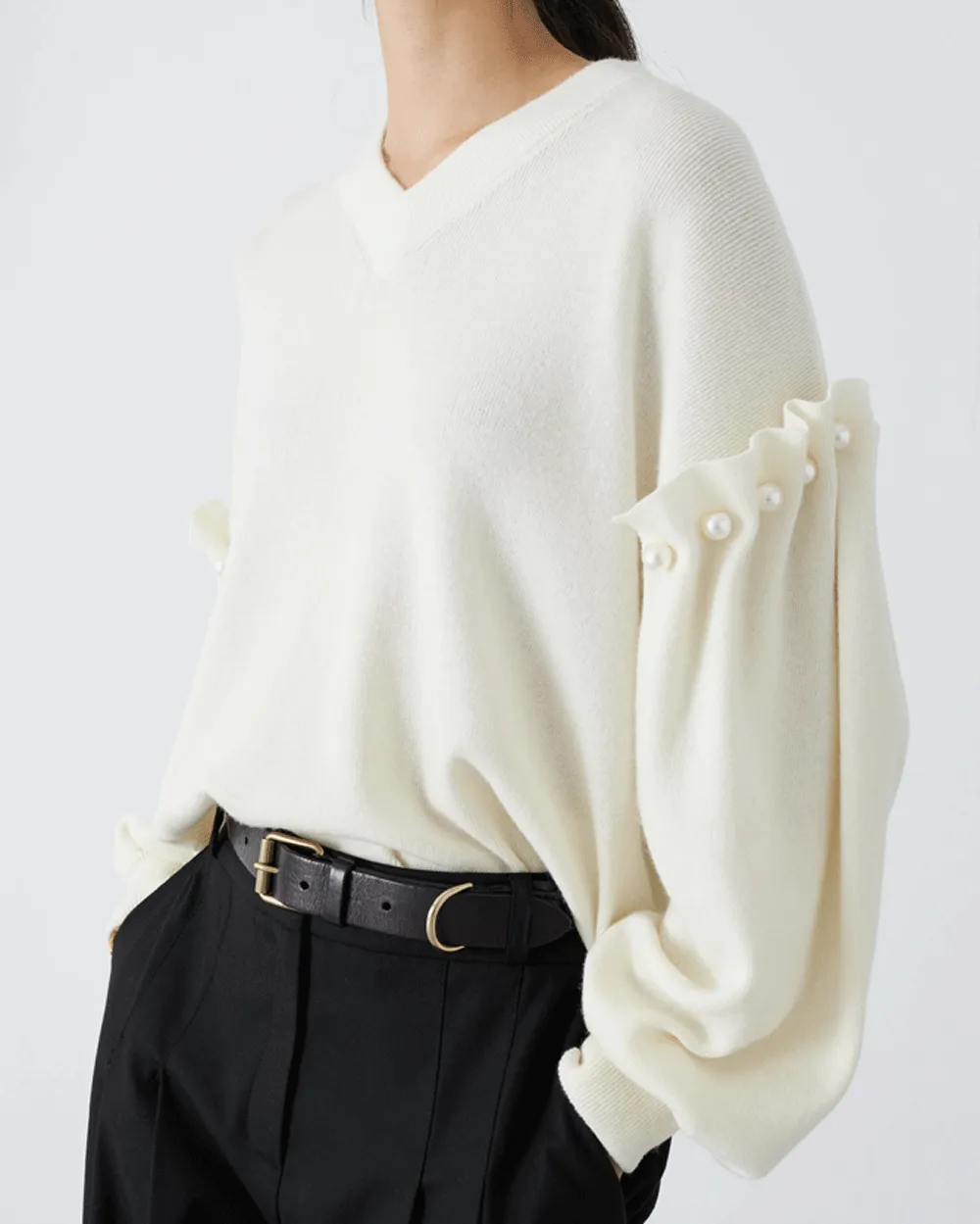 Ivory Tallie Knit Wool Jumper