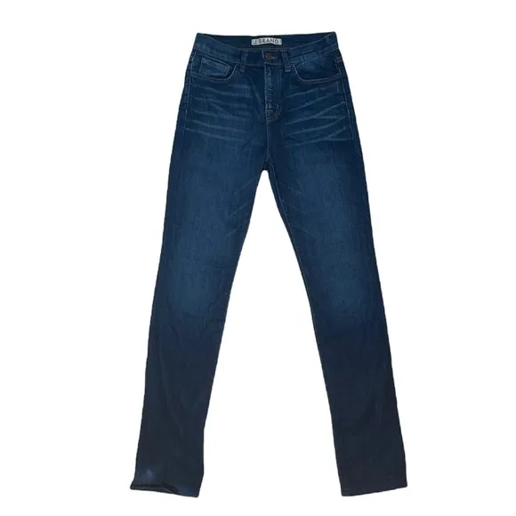 J Brand | Dark Wash High Waist Straight Leg Jeans