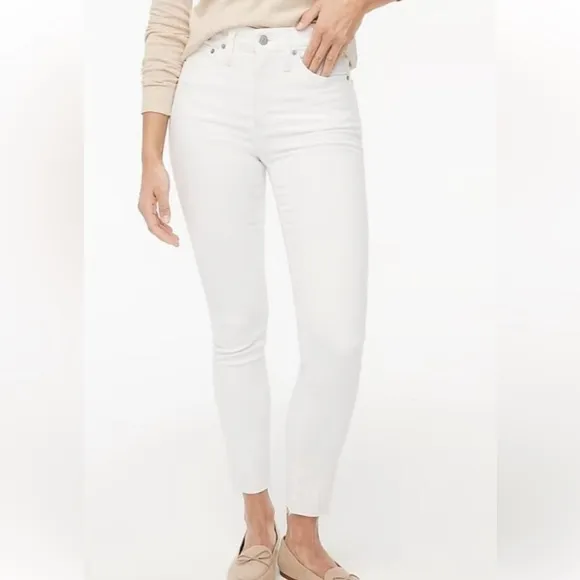 J. CREW Factory High Rise Skinny Jeans in Signature Stretch Size 28 in White