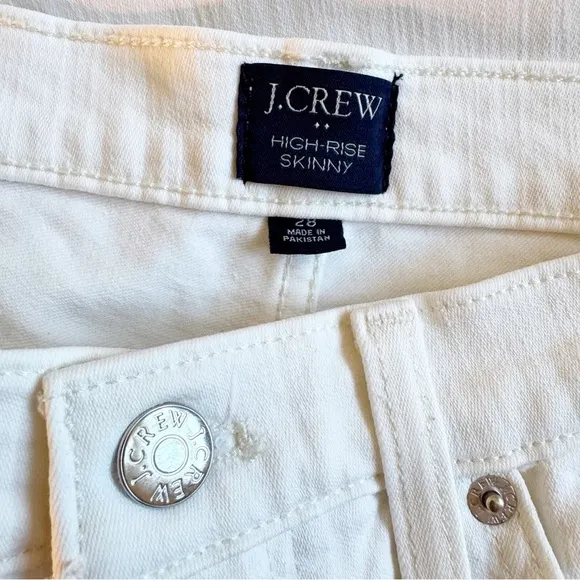 J. CREW Factory High Rise Skinny Jeans in Signature Stretch Size 28 in White