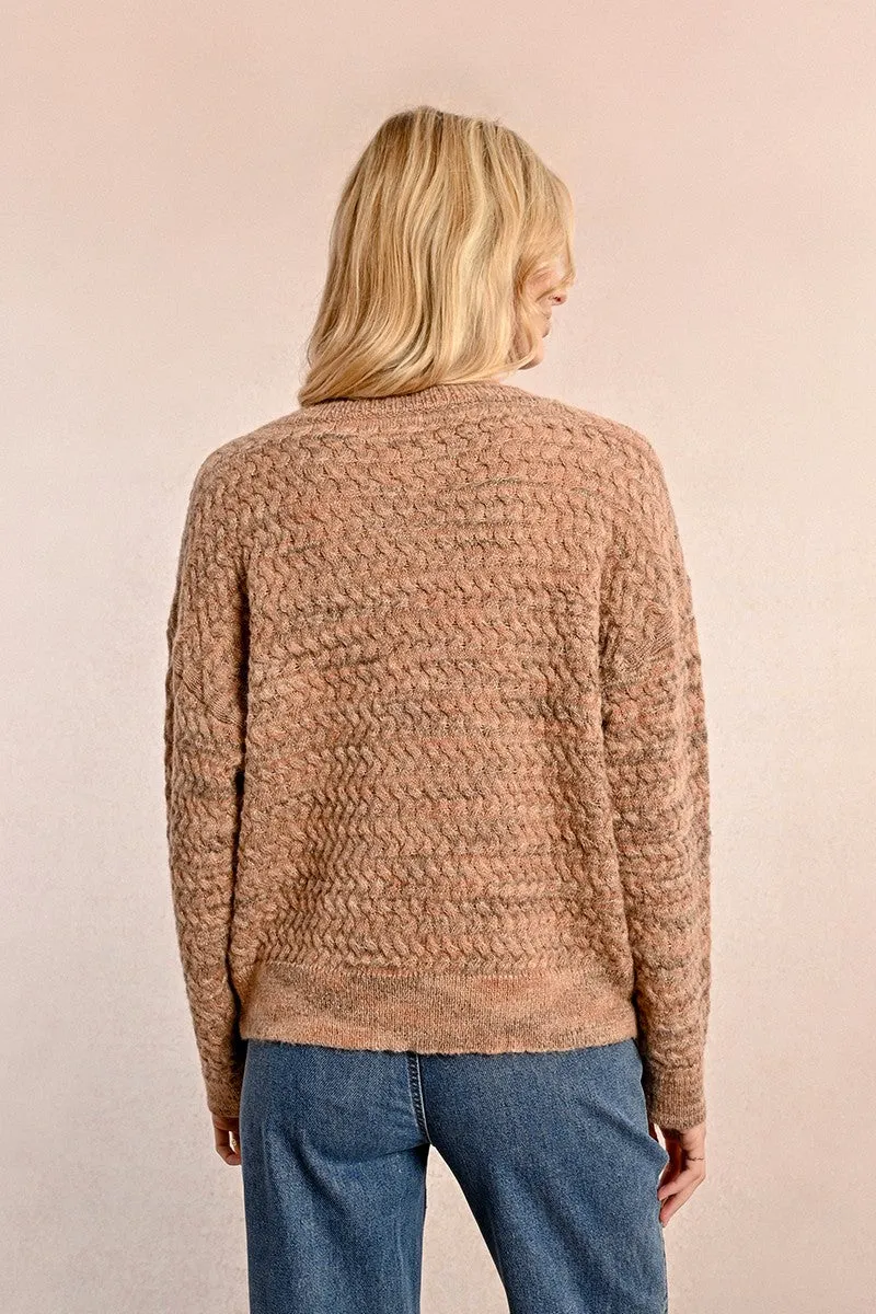 JACQUARD KNIT V-NECK SWEATER