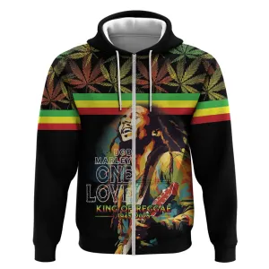 Jamaica Legend Bob Birthday Zip Hoodie Thank You For The Memories LT15