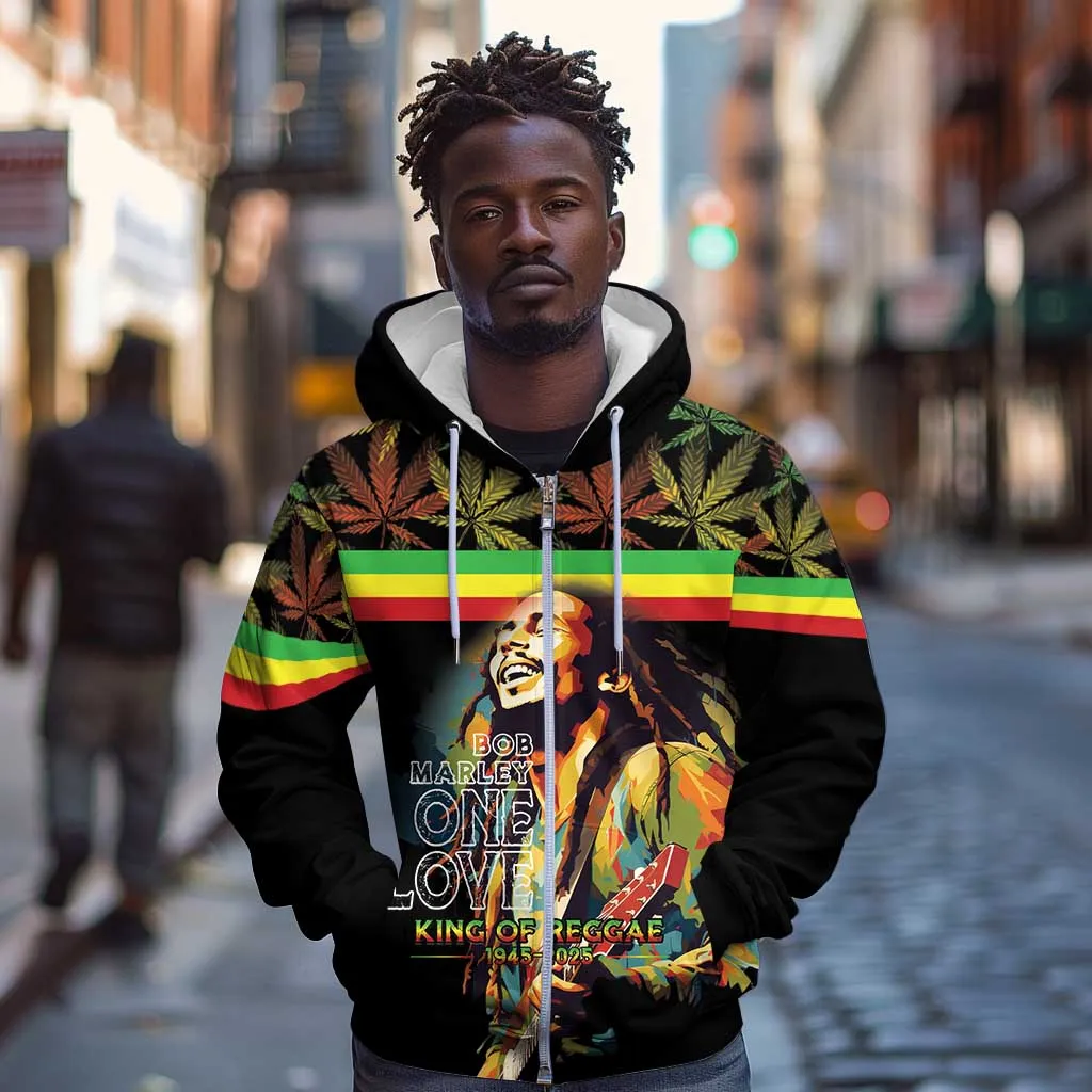Jamaica Legend Bob Birthday Zip Hoodie Thank You For The Memories LT15