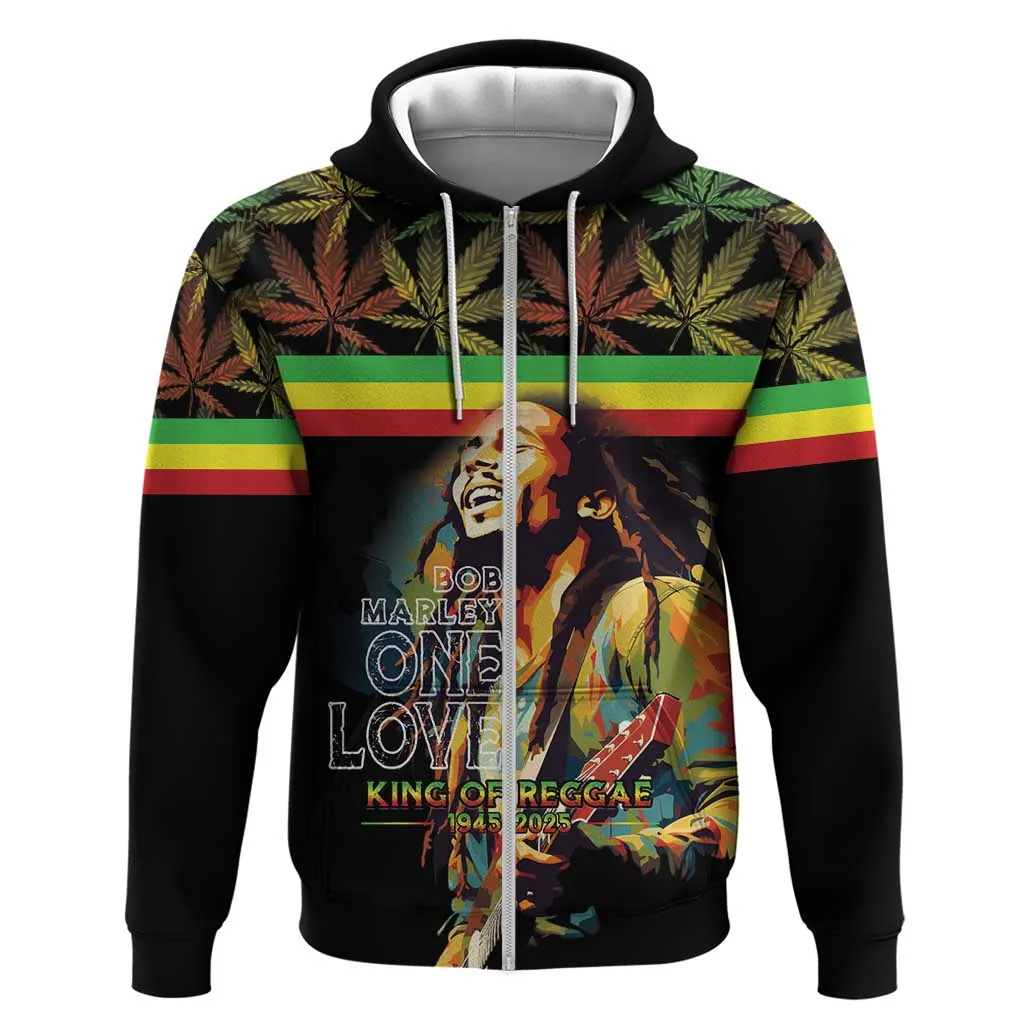 Jamaica Legend Bob Birthday Zip Hoodie Thank You For The Memories LT15
