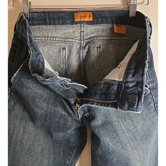 James Preserved Denim Blue Straight Leg Jeans Low Rise Size 26x32
