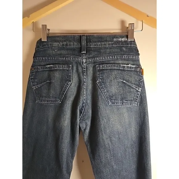 James Preserved Denim Blue Straight Leg Jeans Low Rise Size 26x32