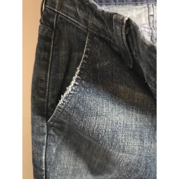James Preserved Denim Blue Straight Leg Jeans Low Rise Size 26x32