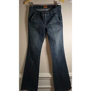 James Preserved Denim Blue Straight Leg Jeans Low Rise Size 26x32