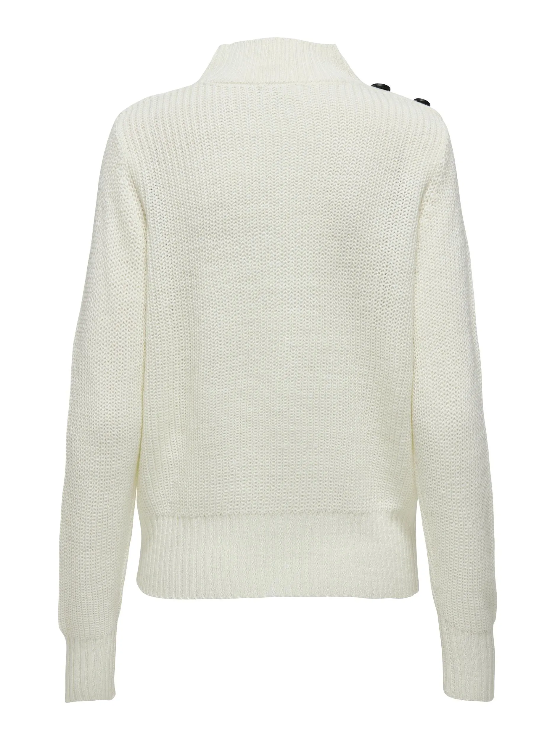 JDY Latte Long Sleeve O-Neck Button Pullover Knit-CLOUD