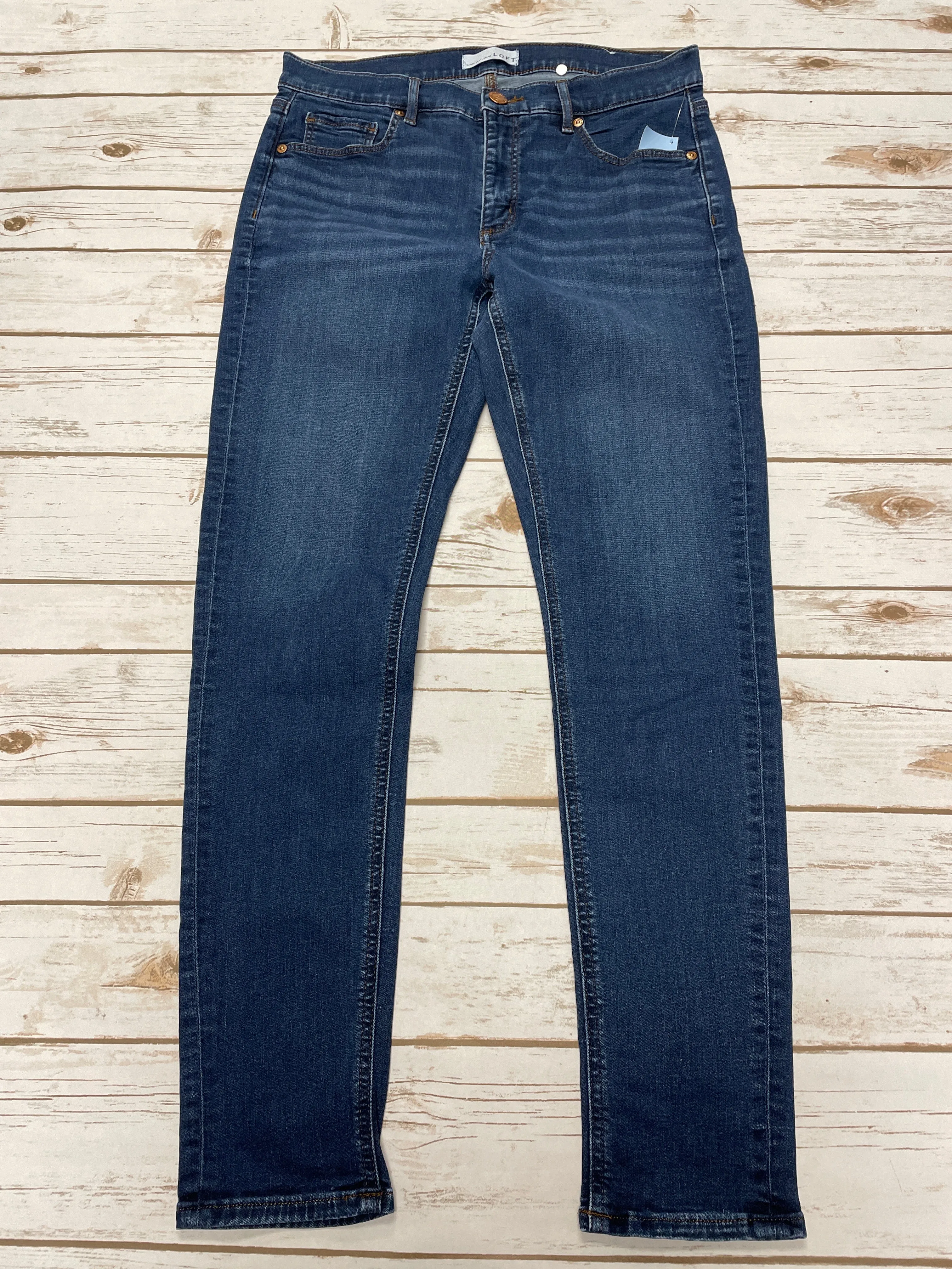 Jeans Skinny By Loft In Blue Denim, Size: 10