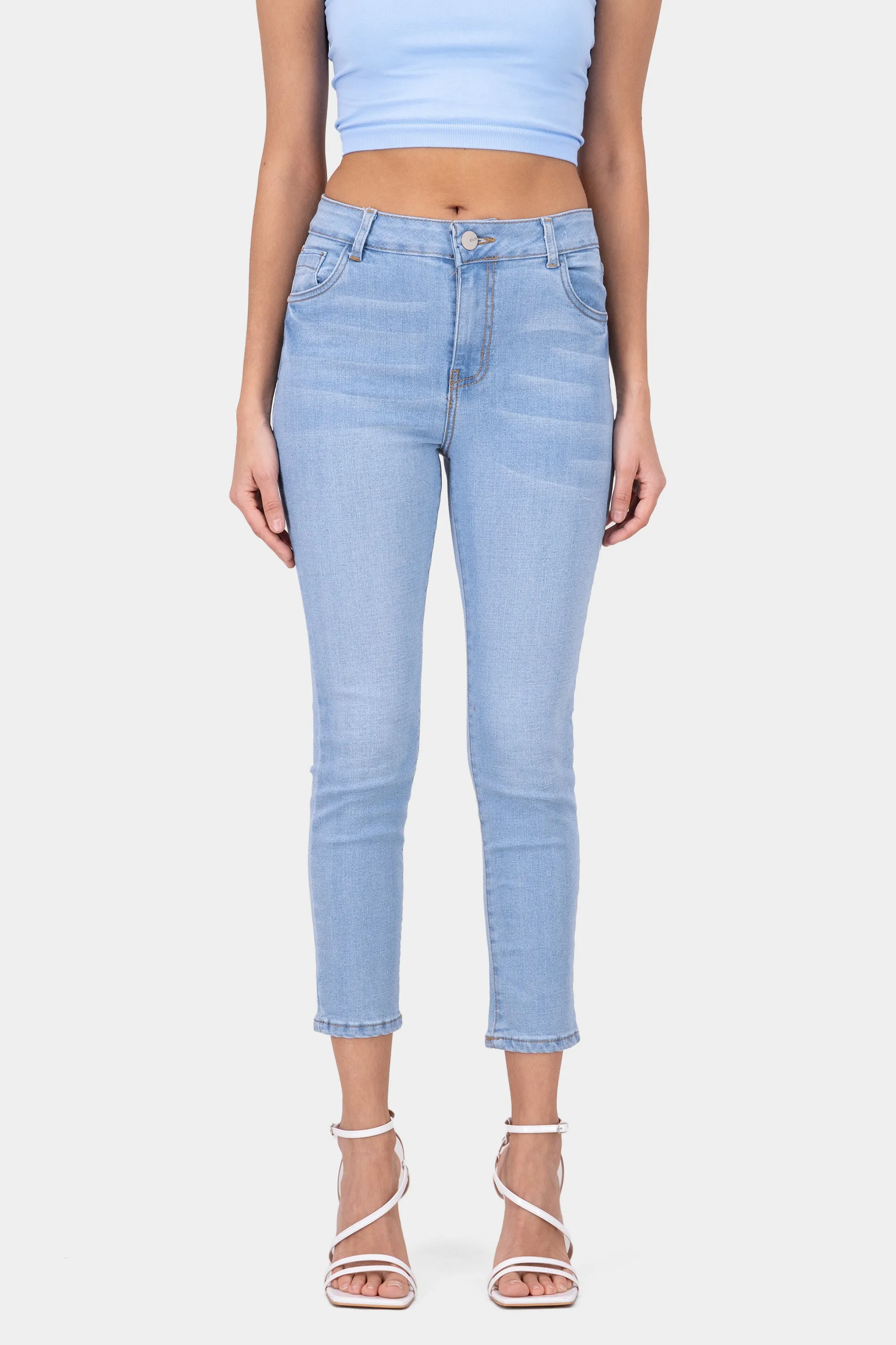 Jeans skinny cintura media