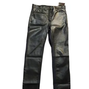 John Richmond Dual-Tone Coated Denim Front &amp; Blue Denim Back Jeans Sz 28 NWT