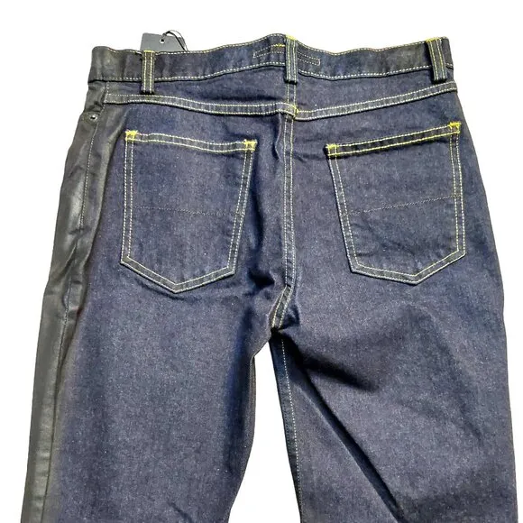 John Richmond Dual-Tone Coated Denim Front &amp; Blue Denim Back Jeans Sz 28 NWT