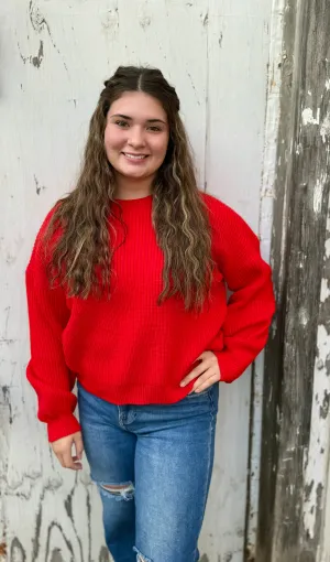 Jolly Red Oversized Sweater