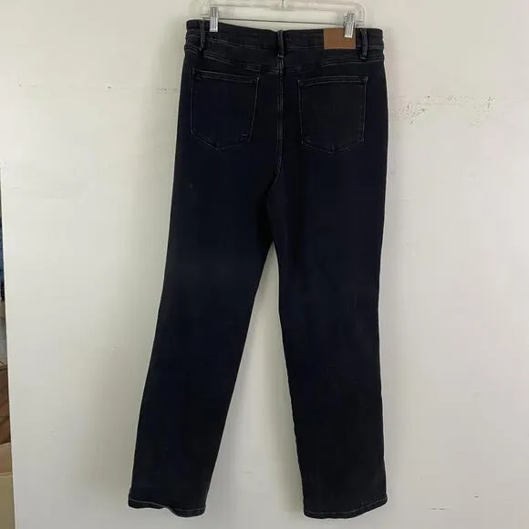 JUDY BLUE black high rise 90s straight leg distressed jeans