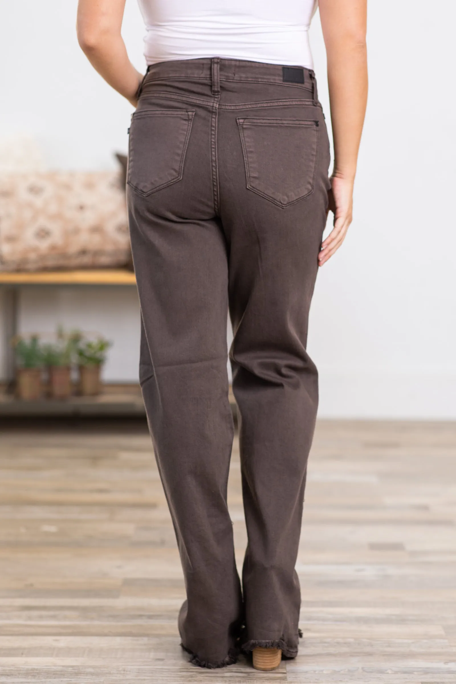 Judy Blue Brown Garment Dyed Jeans