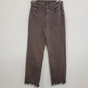 Judy Blue Womens 90s High Rise Frayed Hem Straight Jeans Size 7/28 Brown Grunge